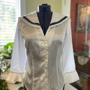 Extra small handmade sailor collar blouse